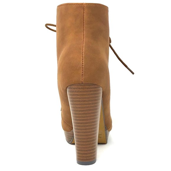 Cognac Nubuck Suede Ankle Boots - Picture 6 of 7